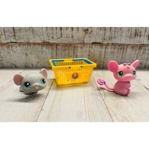 Vintage Littlest Pet Shop LPS Mice Pink Mouse, & Accessory - Great Condition!